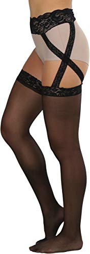 Image of ToBeInStyle Women's Suspender Pantyhose