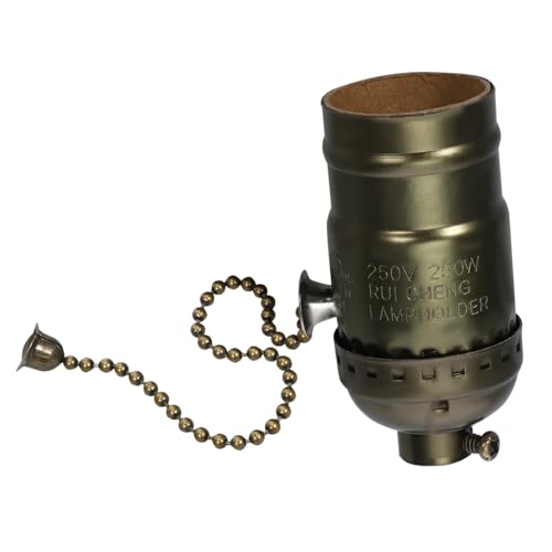 SOPOTUTU Base de Portalámparas E26/e27 Interruptor de Cadena para Bombillas de Rosca, Adecuado para Reparación y Montaje de Lámparas Artesanales