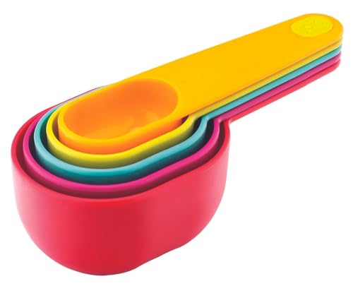 Joie Measuring Cups Set – 5-Piece Plastic Measuring Cup Set in Assorted Colors for Baking and Cooking, BPA-Free - Image 2