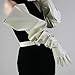 HUJIUTUO Extra Long 85CM PU Leather Black Bubble Sleeve Gloves Unisex Party Evening Wear Fashion Accessories