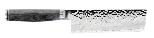 Shun Cutlery Premier Grey Nakiri Knife 5.5", Ideal Chopping Knife for Vegetables and All-Purpose Chef Knife, Professional Nakiri Knife, Handcrafted Japanese Kitchen Knife