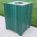 Jayhawk Plastics Standard Square Receptacle, Recycled Plastic, 55 Gal, Green