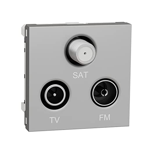 Prise TV FM SAT Schneider Unica NU345030 coaxial alu