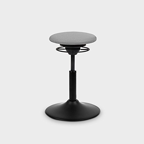 balimo Design Mouvement Chaise - Métal Noir Mat avec assise gris clair Cover