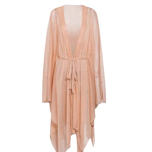 Julysand Shiny Glitter Bikini One-Piece Women Beach Cover up Mesh One Size Swimwear Swimsuit Women Luxury Pink-Golden2