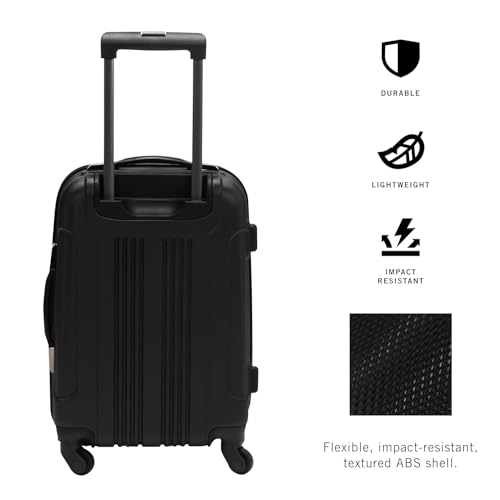 Image of Kenneth Cole REACTION Out of Bounds Lightweight Hardshell 4-Wheel Spinner Luggage, Midnight Black, 20-Inch Carry On