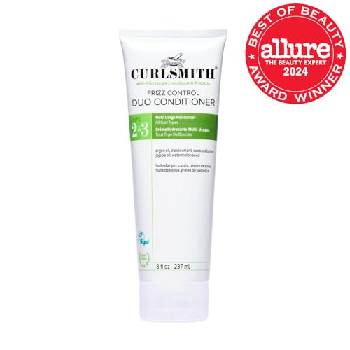 Image of CURLSMITH Frizz Control Duo Conditioner - Moisturizing Anti-Frizz Condtioner and Nourishing Leave-In for Frizz Control, For All Curl Types, Vegan & Cruelty Free