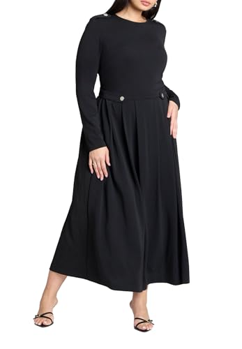 ELOQUII Women's Plus Size Eupalette Dress with Pleats