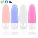 Cosmetic Travel Bottles Accessories Set by Ameauty- Squeezable Leakproof Refillable Bottles Protable Silicone Travel Containers - For Shampoo Conditioner Lotion Toiletries Soap - 3 OZ, Pack of 4