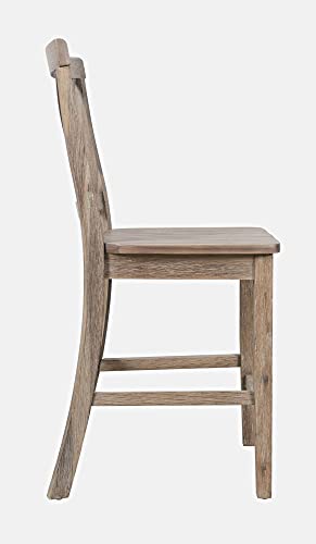 Set de 2 Butacos Jofran de Madera de Acacia con Respaldo en X, Altura de Barra, Color Brushed Bisque miniatura 6