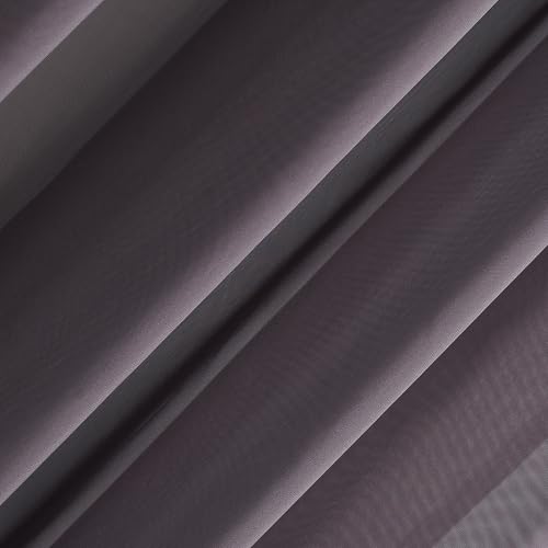 Image of No. 918 Emily Sheer Voile Rod Pocket Curtain Panel, 59 inch x 63 inch, Fig Purple