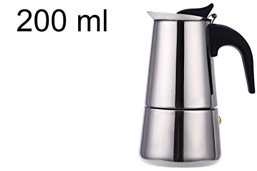 Nonna Kaffeemaschine (Induktion) 4 Tassen - 200 ml - Espressokocher 100% Edelstahl, Italienische Art Kaffeebereiter… – Bild 2