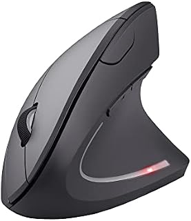Trust Verto Wireless Ergonomic Mouse, Vertical Mouse with Storable USB Micro-receiver, 800-1600 DPI, 6 Buttons, Illuminated Mouse for Right Hand Users for PC, Laptop, Mac, Batteries Included - Black
