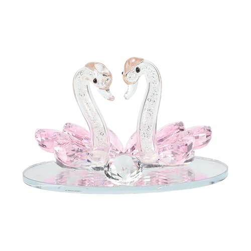 MuchLuckystar Adorno de cristal para cisne, decoración del hogar para sala de estar, dormitorio, oficina, coche, blanco, azul, rosa, rojo y amarillo