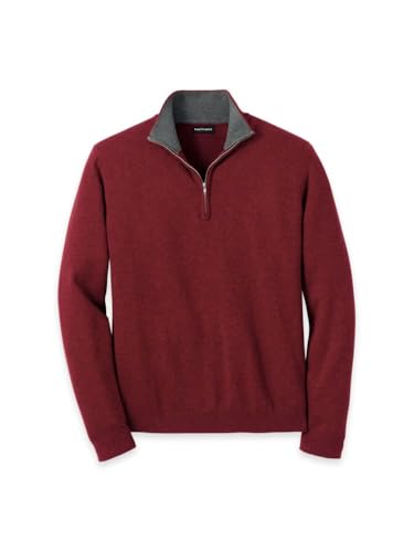 Paul Fredrick Men's Supima Cotton Quarter Zip Mock Neck Sweater