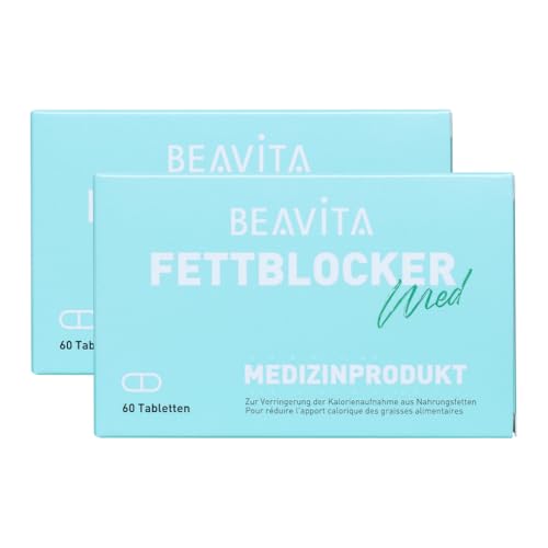 BEAVITA Fettblocker – vegan, zur Verringerung der Fettaufnahme aus der Nahrung, effektiv & sicher, hohe Fettbindekraft, gelatinefrei, glutenfrei, ohne Konservierungsstoffe, laktosefrei - 2x 60 Kapseln
