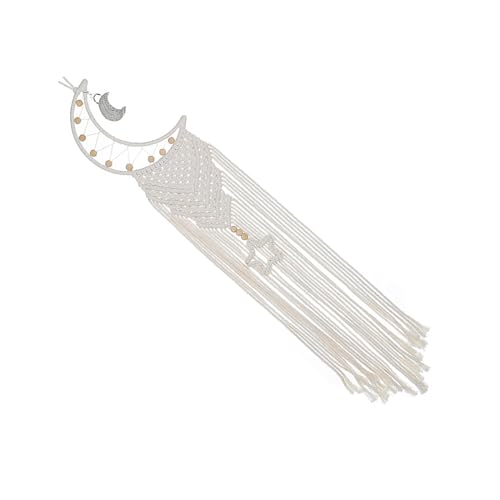 Colgante tejido a mano, atrapasueños, campanas de viento, tapiz para colgar en la pared, decoración para el hogar, dormitorio, habitación, fotos, decoración de viento, luna, dormitorio, oficina, hilo