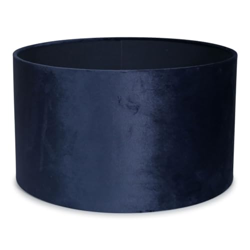 Modern Navy Blue Velvet Cylinder Ceiling Pendant Lampshade/Table Lamp Drum Light Shade - Large