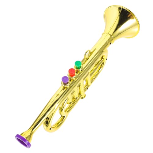 Milisten 1 Pieza Juguete De Trompeta De Tres Tonos. Trompeta Junior Musical Instrumento para Jr Bugle Pequeña Falso Trompeta De Juguete Juguetes De Trompeta Temprano Abs Golden