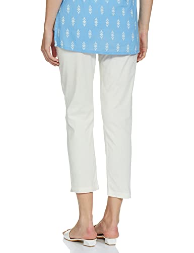 Image of W for Woman Cotton Blend Strechable Slim Pants for Women | Cotton Blend Slim Pants for Women | Trousers for Women
