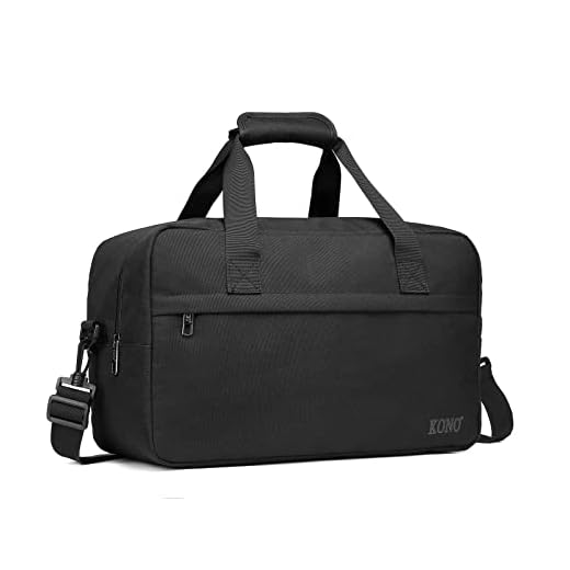 Kono Travel Duffel 20L Under Seat Carry-On Sports Tote Gym Weekender Overnight Bag - 15.75"x9.84"x7.87" Black