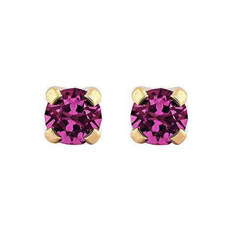 3MM Amethyst February Birthstone 24K Pure Gold Plated Ear Studs For Kids (B08B8Q3ZHH) Amazon Price History, Amazon Price Tracker