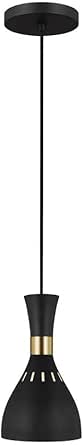 Generation Lighting-Ellen Collection-Joan-One Light Mini Pendant-6.25 Inch Wide by 11.25 Inch Tall-Midnight Black Finish