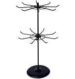 Darshan 2 Layer Rotating Jewellery, Chain, Earring, Bracelet, Keychain, Necklace, Bangle, Stationery Items & Mobile Accessories Display Stand for Shop (Metal) (Black)