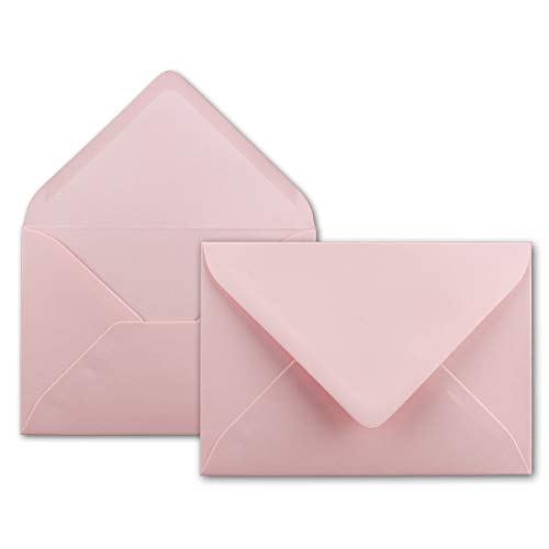 50x Brief-Umschläge in Rosa - 80 g/m² - Kuverts in DIN B6 Format 12,5 x 17,6 cm - Nassklebung ohne Fenster