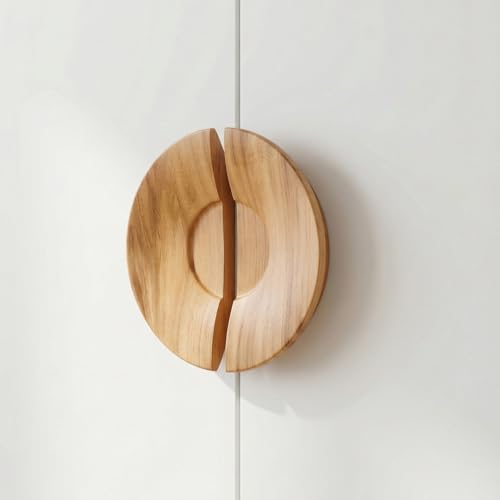 Image of Teak Wood Wooden Wardrobe Handle /Cabinet Handle /Wardrobe Door Pull Handle (6 x 3 Inch) Natural Wood Finish-| 3 Years Warranty |