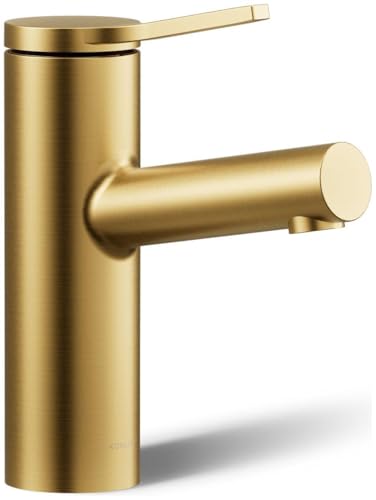 Kohler K-35048-4-2MB Elate Single-Handle Bathroom Sink Faucet Bathroom Faucets 1.2 GPM Vibrant Brushed Moderne Brass