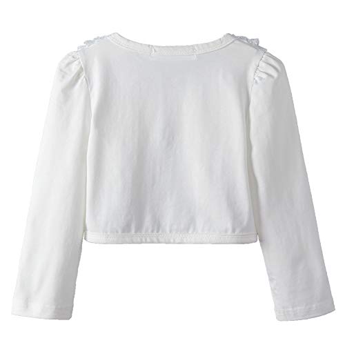 Girl Lace Bolero Cardigan Shrug - Toddler Girl Long Sleeve Lace Flower Shrug Sweater 4T - 5T Off White2
