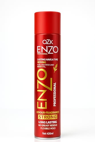E-nzo Premium Hair Spray| Curl Enhancing With Flexible Hold, Long Lasting, No Greasy Residue| All-Day Shine |Pure, Fresh And Beautiful | Fregrance Str