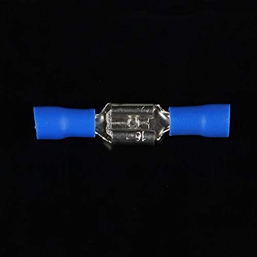 Davitu 1000pcs MDD2-187 Blue AWG16-14 Brass Insulating Crimp Terminals Connectors Male Terminal - (Color: Blue)