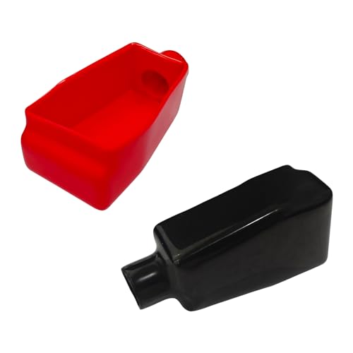 Hirificing 2PCS Car Battery Terminal Covers, Battery Terminal Insulating Protector Rubber Cover Positive and Negative Poles Flexible Top Post Style Battery Terminal Cap in Red and Black(Red/Black)