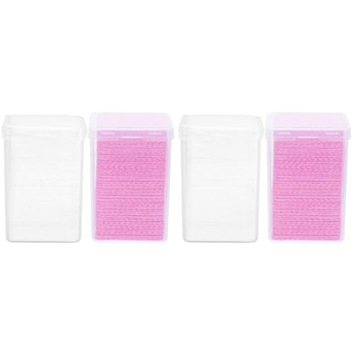 UKCOCO 800 Discos de Algodón Rosa para Limpieza de Pegamento de Pestañas, Toallitas Removedoras para Botellas de Extensores, Accesorios Profesionales para Salón, Paquete de 200 Unidades