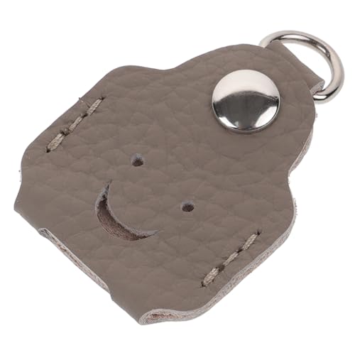 SHERCHPRY Cowhide Leather Key Sleeve, Vintage Key Ring Holder, Car Key Cover, Decorative Keychain Protective Key Case Covers Key Protector Grey