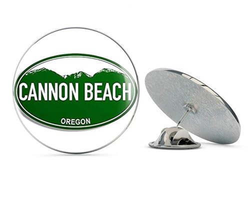 Green Mountain Oval Cannon Beach Oregon (or rv Visit Logo) Metal 0.75" Lapel Hat Pin Tie Tack Pinback2