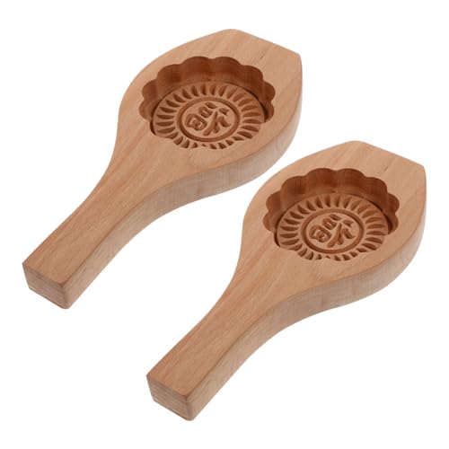 Healifty 2pièces Moules à Gâteaux De Lune Faits Main Bois Ustensiles De Pâtisserie Pour Gâteaux De Lune Moulage Intégral