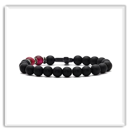 Image of Xusamss Fashion 8MM Matte Agate Beads Bracelet Cross Elastic Bracelet,7 1 /2 Wrist