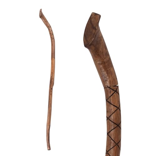 CREEDWOOD Geschnitzter GEHSTOCK Walk | Teakholz, 120cm | Holz Stock mit...