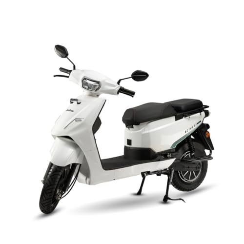 Image of Quantum Bziness X Electric Scooter | NMC Battery Pack | 105 km Range | Bluetooth, USB & Digital Display | 60 km /h Top Speed | White | Advance Booking for Ex-Showroom