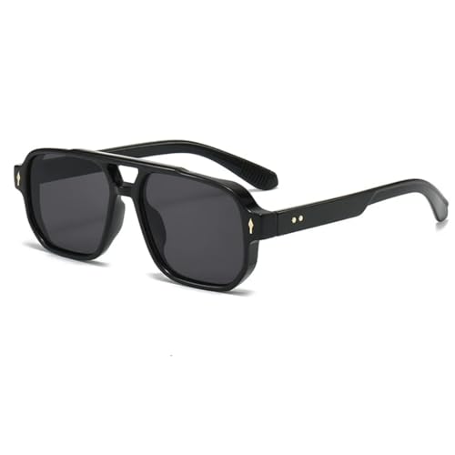 Lunettes de soleil vintage double pont avec verres rétro UV400 unisexes