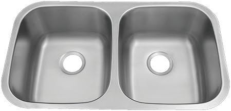 CI PAUD15 18 Gauge Floridian Stainless Steel Undermount 50-50 Double Bowl Sink