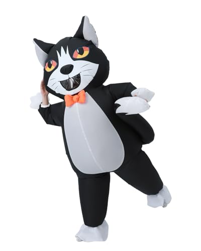 FXICH Fantasia insuflável para adultos, fantasia de gato, fantasia insuflável para homem e mulher, fantasia de gato de corpo inteiro, fantasia de gato de Halloween divertida