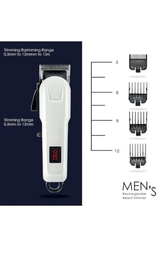 Image of SKMEI SKT1008W Professional Hair Straightener & Clipper For Men and Women | Corded Hair Trimmer with Quiet Operation and Dteachable Heads | Hair Styling Trimmer with LED Power Indicator (Beige)