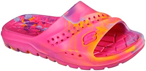 Skechers Kids Girls Foamies Hogan-Color Splashed Sneaker Slide Sandal, Hot Pink/Multi, 11 Big Kid | Image 4