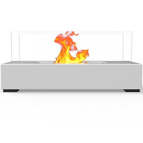 Regal Flame Indoor Outdoor Utopia Ventless Tabletop Portable Bio Ethanol Fireplace - White