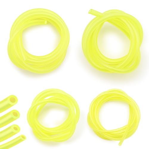 4 Lot de 1M Tuyau Durite D'Essence, Durite Essence, Tuyau Carburant pour Souffleur Coupe-Bordure Tronçonneuse Debroussailleuse, 4 Tailles (Φ de 3 x 6mm, 3 x 5mm, 2.5 x...