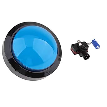 Dome Shaped Jumbo LED Illuminated Self-resetting Push Button Switch, Blue, 100mm